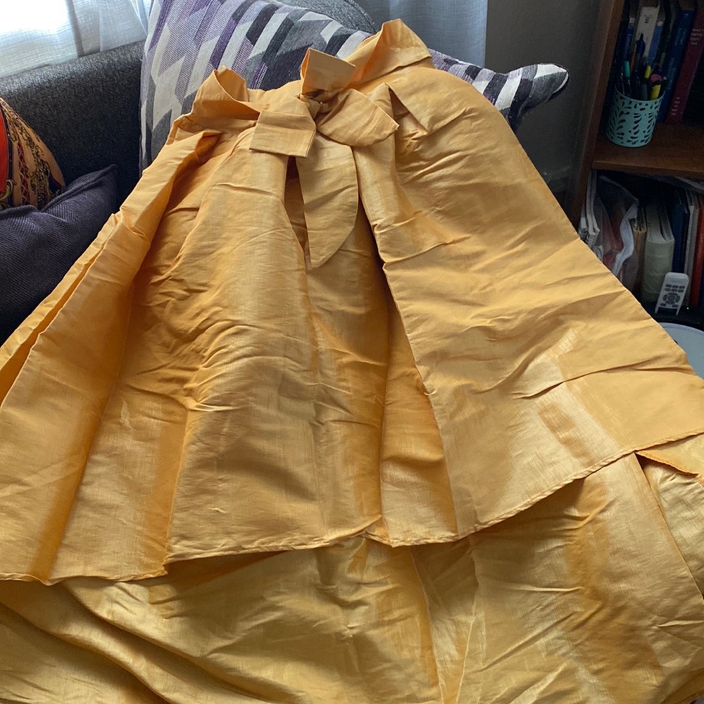 Yellow high low skirt